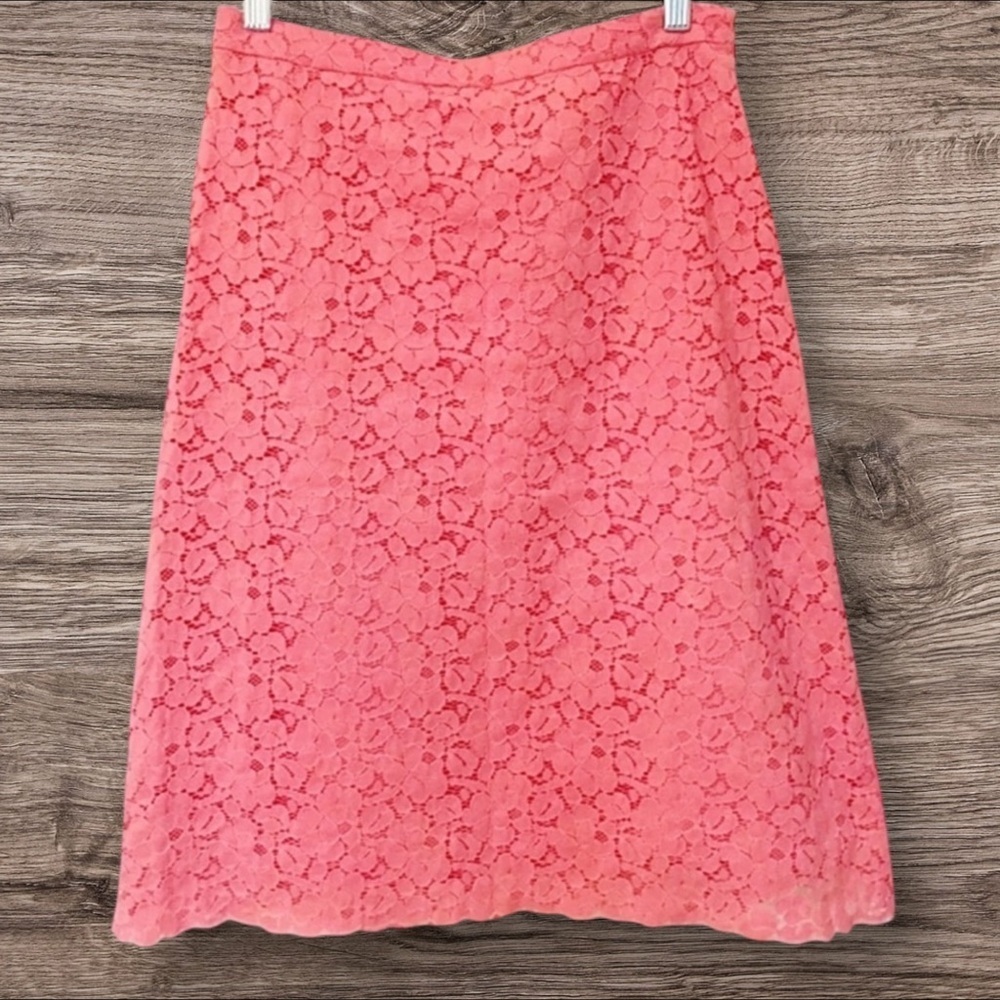 Banana Republic Coral Pink Lace A-Line Skirt – Size 2 - Picture 2 of 6
